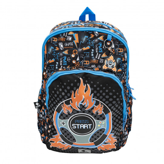 mochila escolar doble press start