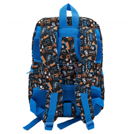 mochila escolar grande press start