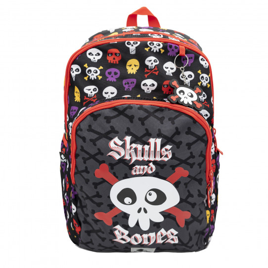 mochila escolar grande skulls and bones