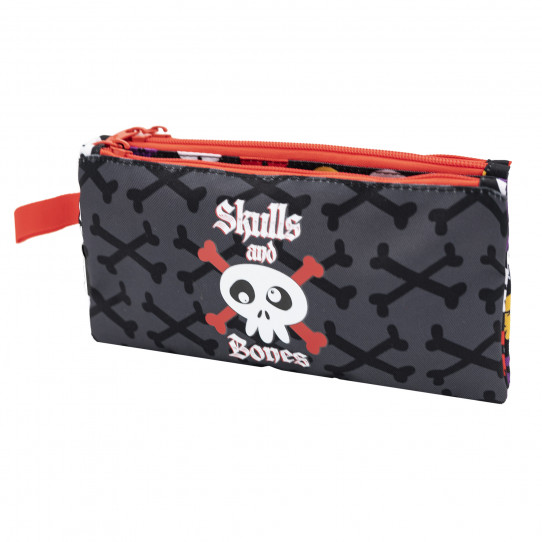 accessories et sacs a dos&nbsp;trousses scolaires&nbsp;trousse compartments skulls and bones